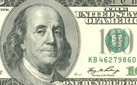 Benjamin Franklin auf der 100 Dollar Note
